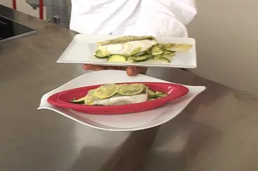 Image recette Papillote de cabillaud au citron, polenta cremeuse aux olives