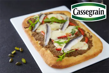 Image recette Pizza Aubergine Cassegrain, mozzarella et poivron