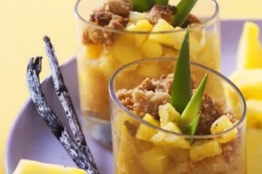 Image recette Crumble d'ananas à la vanille en 2 façons