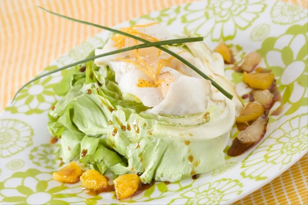 Image recette Salade de cabillaud au sel et aux agrumes