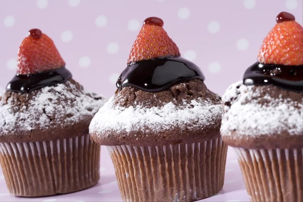 Cupcakes chocolat et fraises