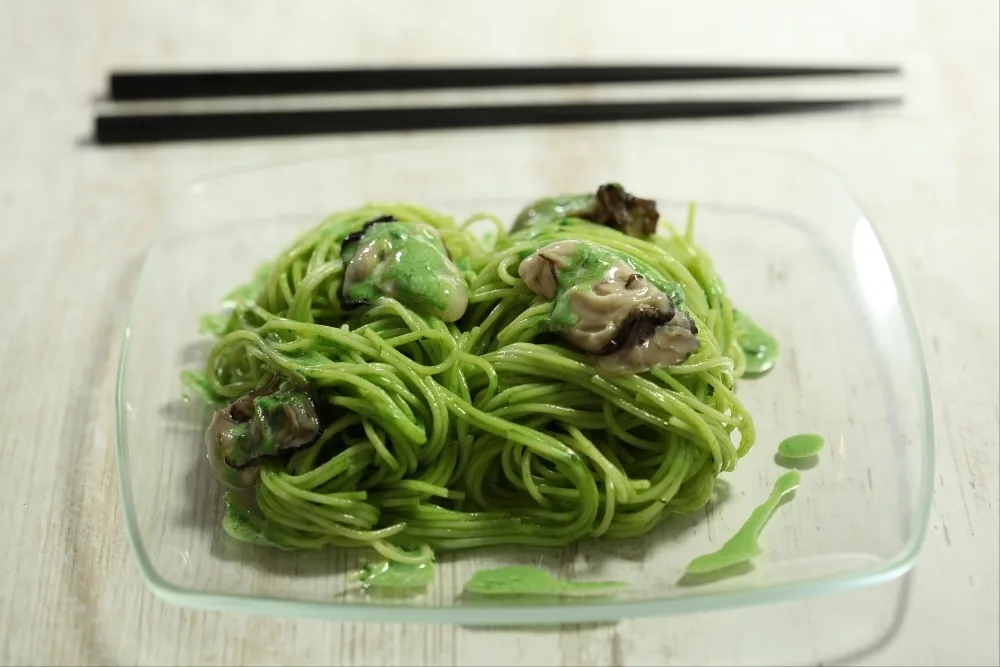 Image recette Spaghetti sauce verte et huîtres pochées