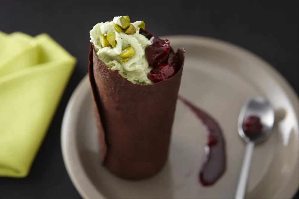 Recette au chocolat et émulsion pistache