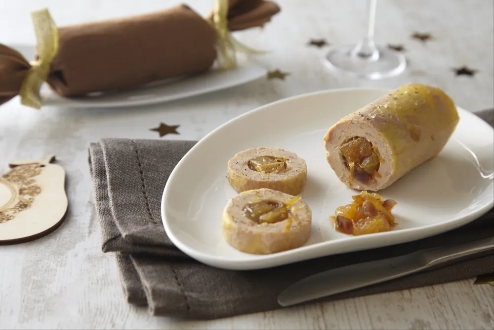 Image recette Ballotines de foie gras au chutney de poire