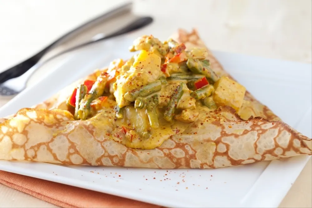 Image recette Crêpes au curry de légumes indien