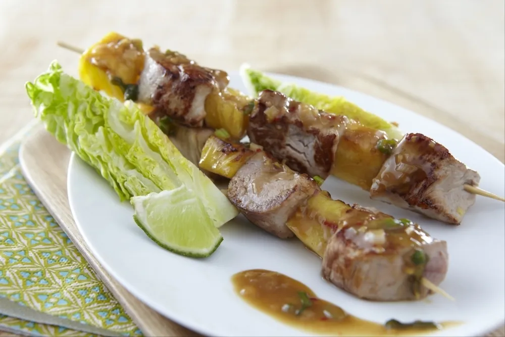 Image recette Brochette de porc à l'ananas à la plancha, marinade créole