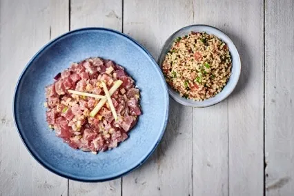 Image recette Ceviche de thon et pomme granny smith, taboulé de quinoa