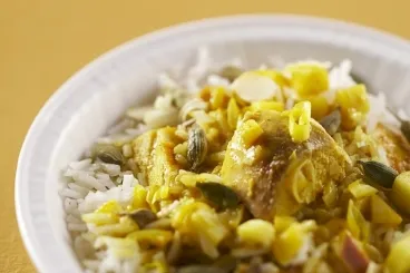 Image recette Curry de volaille minute, riz basmati à la cardamome