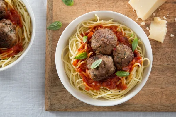 Image recette Spaghetti al dente, boulettes de viande à l'italienne