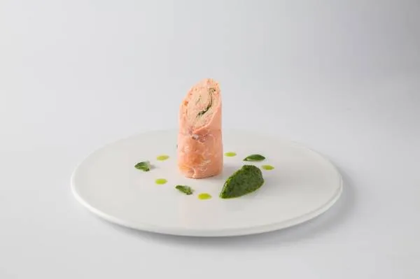 Image recette Ballotine de saumon et saumon fumé, purée de cresson