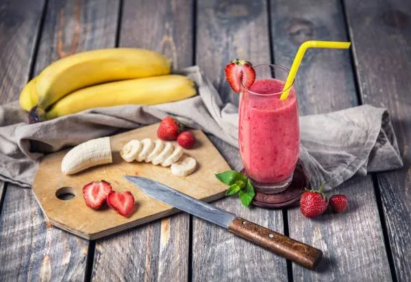 Image recette Smoothie banane-fraise-menthe