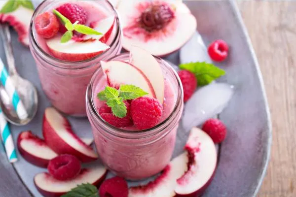 Image recette Smoothie pêche–framboise
