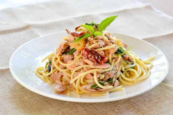 Image recette Spaghettis à la crème de thon