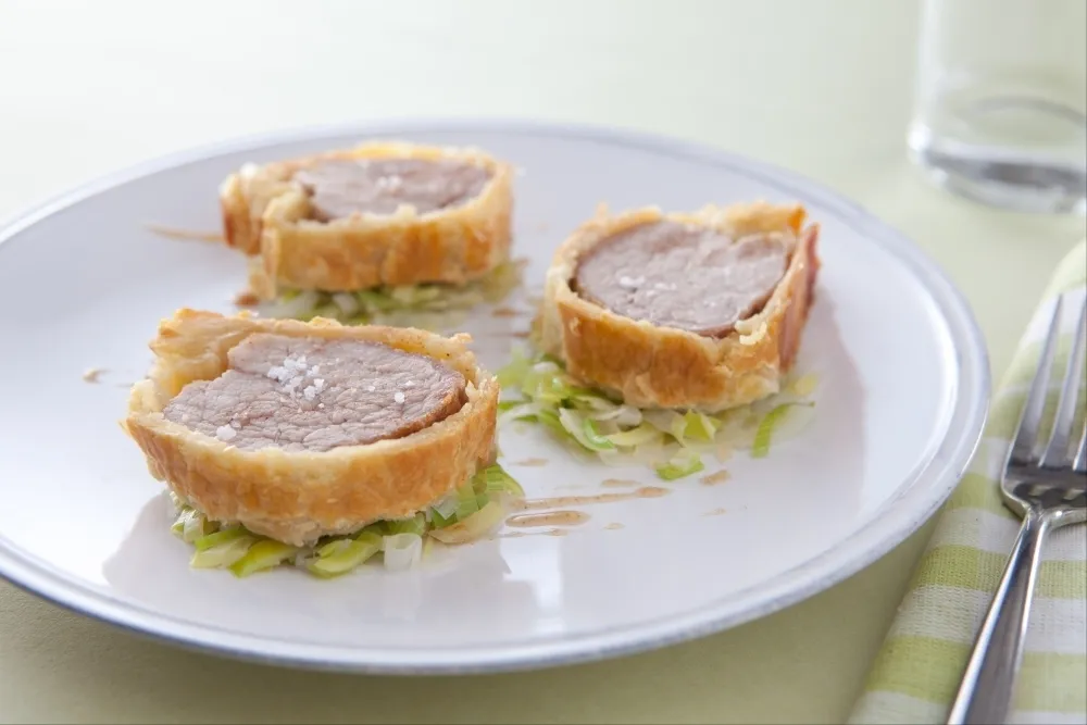 Image recette Filet mignon en croûte feuilletée, fondue de poireaux