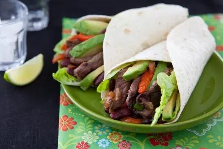 Wrap au bœuf et aux légumes grillés