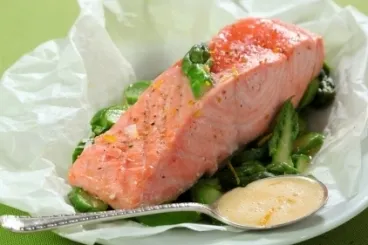 Image recette Cache cache de sauce et saumon à l'unilatéral