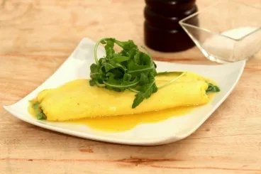 Image recette Omelette roulée mimolette et roquette