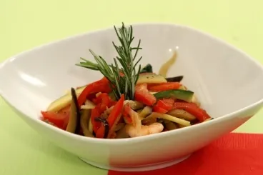Image recette Wok de légumes et crevettes, parfums d'été