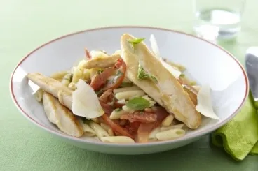 Image recette Pastasotto au basilic, aiguillette de volaille au citron